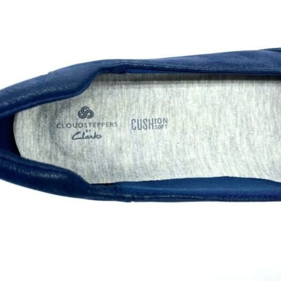 Clarks Cloudsteppers Adella Poppy Slip On Shoes Woven Sneakers New - Picture 13 of 14